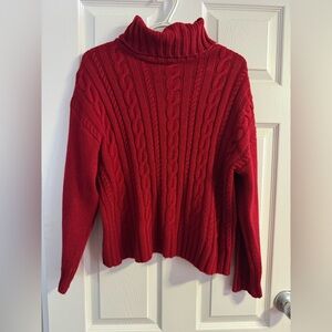 SHEIN Vibrant Red Turtleneck Sweater